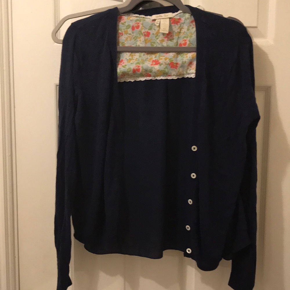 Matilda Jane navy long sleeve cardigan.